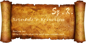 Sztruhár Krisztina névjegykártya